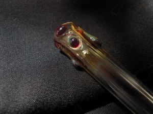 Silver fumed Ruby Red Dripping classic Halloween Glass Blunts (3)